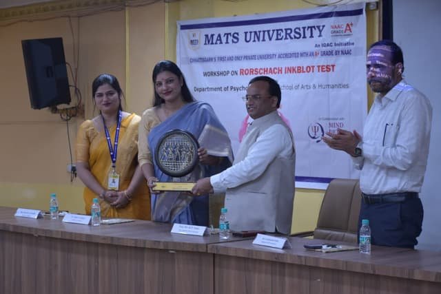 Felicitation at the Rorschach workshop, MATS University